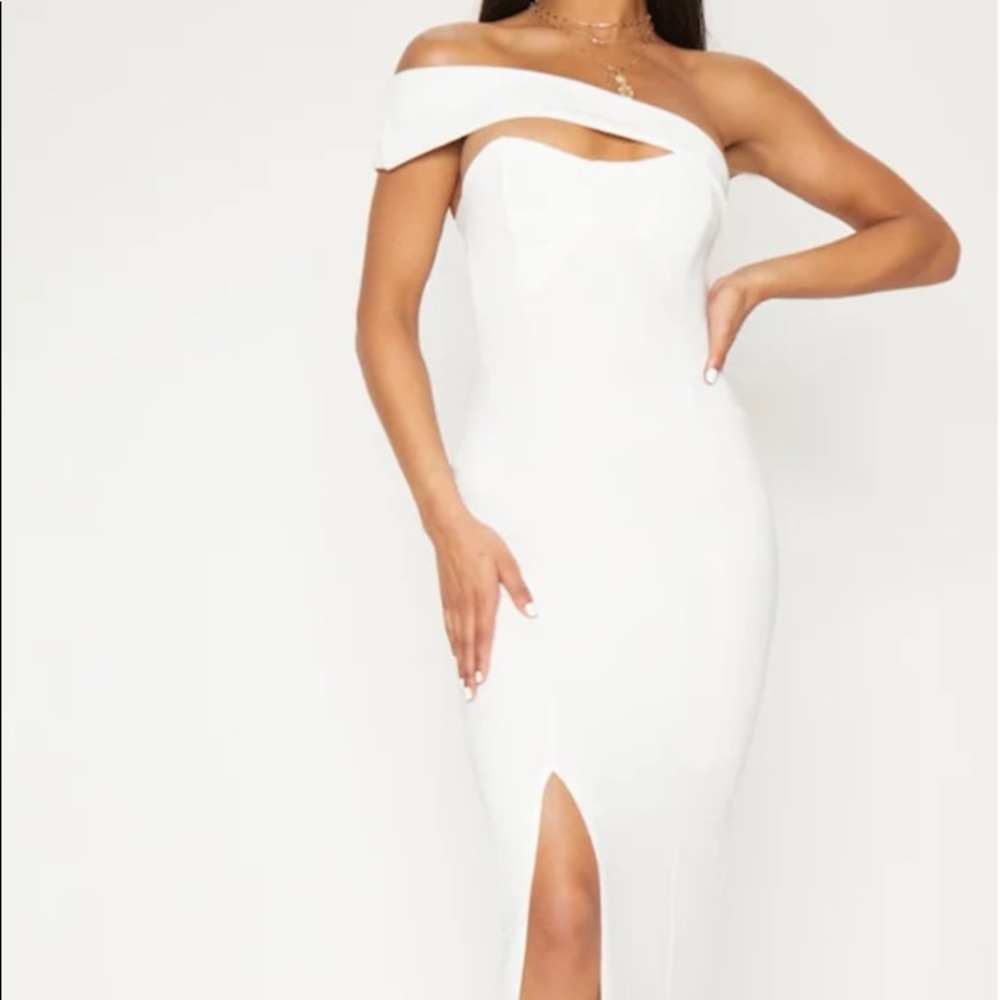 White Cross Strap Detail Maxi Dress